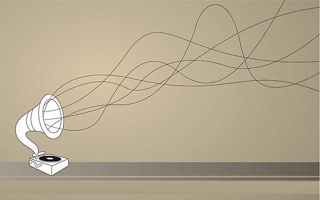 EPS 해외이미지 음악 백그라운드 일러스트 놀이 골동품 축음기 구식 옛날 해외202004 해외일러스트 음향기기 문화예술 파일형식 벡터 이미지허브