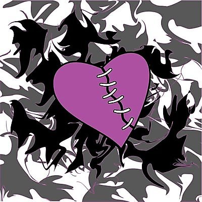 EPS 해외이미지 분홍색 백그라운드 일러스트 유행 검은색 하트 브레이크 문신 땀 불행 스타일 해외202004 해외일러스트 모양 컬러 파일형식 벡터 이미지허브