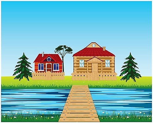 EPS 해외이미지 나무 꽃 일러스트 창문 자연 하늘 지붕 새로움 바닥 풍경 건물 목재 물 여름 강 마을 시골 판넬 허브 전나무 생태학 해외202004 해외일러스트 자연요소 식물 건축물 계절 교육 컨셉 재료 생태계 파일형식 벡터 이미지허브