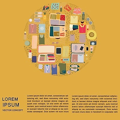 EPS 해외이미지 모양 라이프스타일 옷 여행 백그라운드 컨셉 가방 일러스트 장신구 텍스트 휴가 슬리퍼 여름 유행 카메라 우주 여행가방 짐 오픈 원형 플랫 정상 위치 짐싸기 구성 수하물 스타일 카피스페이스 미니멀 해외202004 해외일러스트 도형 잡화 계절 신발 생활 전자제품 공백 파일형식 벡터 이미지허브