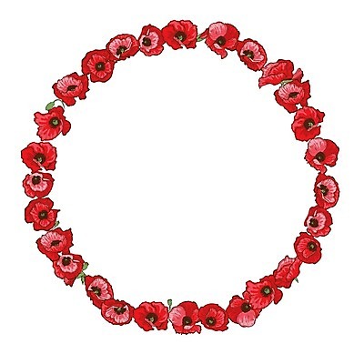 EPS 해외이미지 일러스트 사람없음 빨간색 양귀비 원형프레임 해외202004 해외일러스트 꽃 컬러 프레임 원형 파일형식 벡터 이미지허브