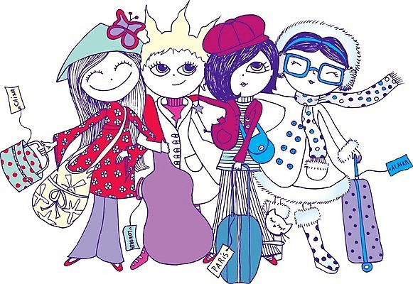 EPS 해외이미지 학생 여자 행복 여행 가방 일러스트 휴가 비행기 함께함 항해 미소 웃음 소녀 친구 청춘 세계 유행 여행객 우정 짐 공항 해외202004 해외일러스트 잡화 감정 어린이 컨셉 배_교통 관계 항공교통 교통시설 대중교통 표정 사람 파일형식 벡터 이미지허브