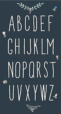 EPS 해외이미지 디자인 알파벳 영어 꽃 리본 잎 일러스트 대문자 타이포그라피 사람없음 세트 흰색 플랫 심플 조합형타이포 해외202004 해외일러스트 식물 문자 컬러 파일형식 벡터 이미지허브