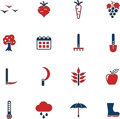 EPS 해외이미지 나무 구름 과일 일러스트 우산 조류 포도 부츠 빨간색 파란색 당근 달력 사과 온도계 밀 삽 심볼 낫 갈퀴 비트 해외202004 해외일러스트 자연요소 식물 동물 컬러 신발 채소 곡류 뿌리채소 파일형식 벡터 이미지허브