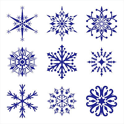EPS 해외이미지 디자인 겨울 일러스트 눈꽃 사람없음 파란색 세트 눈송이 심볼 해외202004 해외일러스트 계절 컬러 눈_날씨 파일형식 벡터 이미지허브