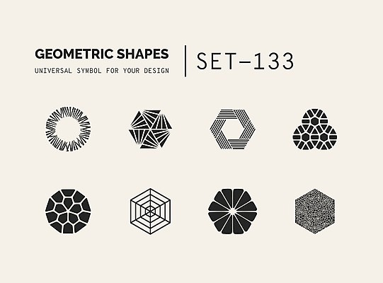 EPS 해외이미지 문양 디자인 선 일러스트 추상 사람없음 세트 점 원형 심볼 라인아트 심플 육각형 지오메트릭 해외202004 해외일러스트 도형 무늬 파일형식 벡터 이미지허브