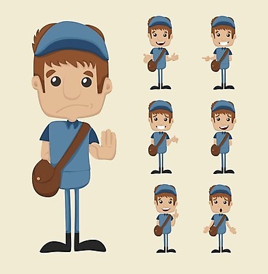 EPS 해외이미지 직업 캐릭터 디자인 남자 행복 감정 포즈 유니폼 가방 일러스트 비즈니스 통신 성공 노동자 봉투 아이디어 서기 미소 사람 성인 세트 인포그래픽 엄지손가락 자신감 만화 편지 우체부 서비스 사인 경영자 전송 경영 고립 마스코트 캐리커처 캡모자 많음 해외202004 해외일러스트 일러캐릭터 모자_잡화 잡화 옷 컨셉 손가락 모션 표정 그림 리더 파일형식 벡터 이미지허브