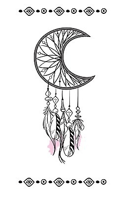 EPS 해외이미지 전통 일러스트 사람없음 장식 꿈 달 구슬 깃털 부적 드림캐쳐 해외202004 해외일러스트 자연요소 파일형식 벡터 이미지허브