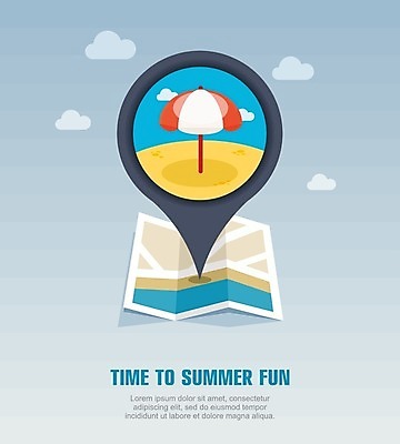 EPS 해외이미지 구름 여행 지도 일러스트 해변 사람없음 여름 여름휴가 바캉스 파라솔 위치 해외202004 해외일러스트 자연요소 계절 바다 휴가 파일형식 벡터 여름_계절 이미지허브