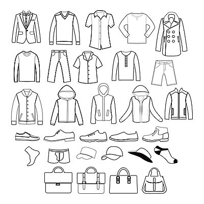 EPS 해외이미지 디자인 옷 남자 실루엣 신발 셔츠 가방 일러스트 바지 부츠 쇼핑 세트 유행 재킷 코트 흰색 그룹 가죽 수집 심볼 그림 심플 윤곽 캡모자 스타일 해외202004 해외일러스트 모자_잡화 잡화 컬러 상의 하의 촬영기법 사람 외투 파일형식 벡터 이미지허브