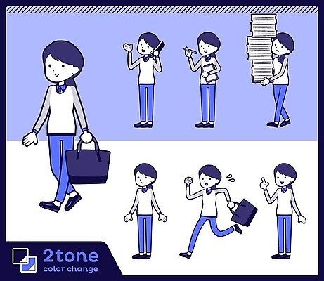 EPS 해외이미지 전신 여자 서류가방 일러스트 들기 여러명 성인 파란색 세트 달리기 걷기 종업원 직원 바쁨 판매원 서류뭉치 성인여자만 해외202004 해외일러스트 직업 컬러 다수 가방 모션 사람 문서 여자만 성인만 파일형식 벡터 이미지허브