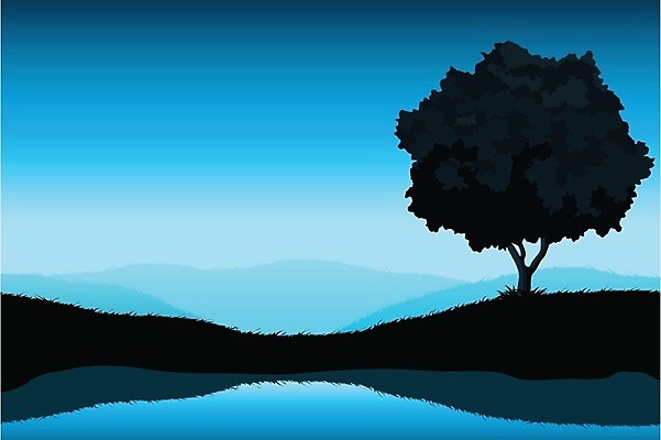 EPS 해외이미지 나무 실루엣 호수 백그라운드 일러스트 자연 하늘 산 풍경 여름 파란색 침묵 새벽 야간 땅 언덕 조경 장면 수평선 해외202004 해외일러스트 자연요소 식물 계절 컬러 촬영기법 소리 생태계 파일형식 벡터 이미지허브