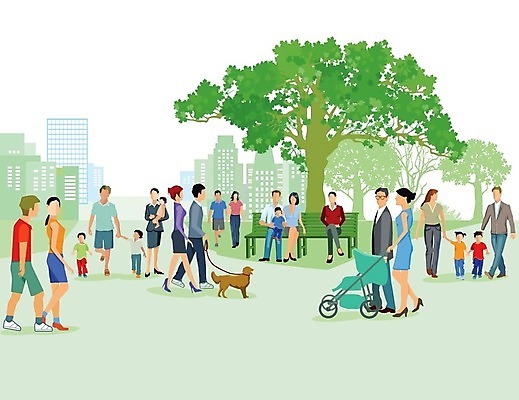 EPS 해외이미지 나무 어린이 백그라운드 일러스트 가족 엄마 사람 여름 도시 해외202004 해외일러스트 식물 계절 관계 파일형식 벡터 이미지허브