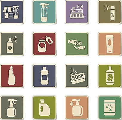 EPS 해외이미지 종이 스티커 일러스트 가정 라벨 공백 흰색 액체 상품 플라스틱 가루 심볼 크림 비누 분무기 광택 치약 판지 데오드란트 화학물질 해외202004 해외일러스트 컬러 재질 프레임 위생용품 화학 파일형식 벡터 이미지허브