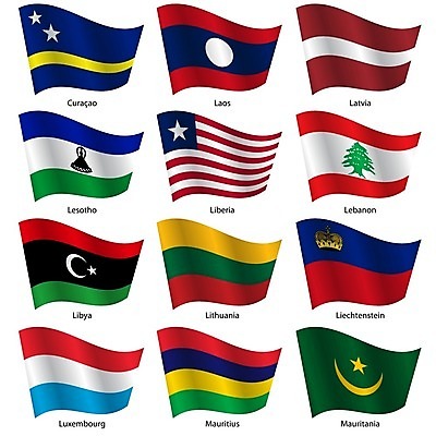 EPS 해외이미지 스티커 일러스트 사람없음 세트 세계 깃발 국기 라오스 라트비아 룩셈부르크 리투아니아 모리셔스 해외202004 해외일러스트 유럽 아시아 북유럽 서유럽 파일형식 벡터 이미지허브