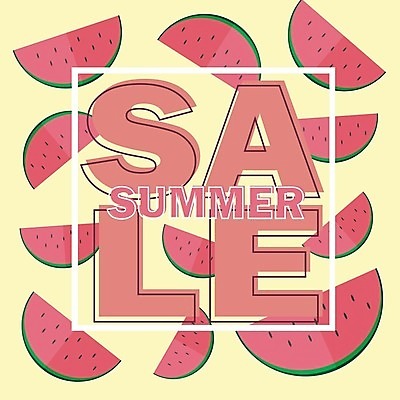 EPS 해외이미지 배너 일러스트 단면 수박 이벤트 사람없음 빨간색 노란색 세일 해외202004 해외일러스트 컬러 과일 파일형식 벡터 이미지허브