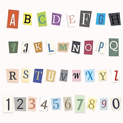 EPS 해외이미지 디자인 알파벳 영어 종이 일러스트 대문자 타이포그라피 사람없음 세트 숫자 플랫 복고 조합형타이포 해외202004 키치 해외일러스트 문자 컨셉 파일형식 벡터 이미지허브