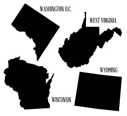 EPS 해외이미지 실루엣 지도 일러스트 미술 그래픽 그림 윤곽 고립 와이오밍 워싱턴 해외202004 해외일러스트 문화예술 촬영기법 미국 파일형식 벡터 이미지허브