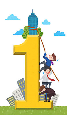 PSD 구름 남자 줄 일러스트 비즈니스 협력 사람 빌딩 성인 세명 우승 비즈니스맨 남자만 성인남자만 성인만 국내일러스트 자연요소 건물 최고 직장인 파일형식