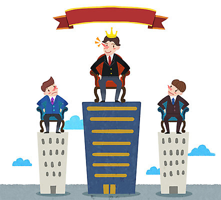 PSD 구름 남자 의자 일러스트 비즈니스 왕관 사람 빌딩 성인 세명 라벨 비즈니스맨 왕좌 남자만 성인남자만 성인만 국내일러스트 자연요소 가구 프레임 건물 직장인 파일형식