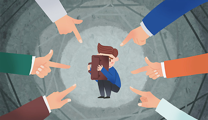 PSD 남자 서류가방 일러스트 비즈니스 사람 성인 신체부위 가리킴 비즈니스맨 팔 따돌림 왕따 남자만 성인남자만 성인만 국내일러스트 가방 손짓 직장인 파일형식