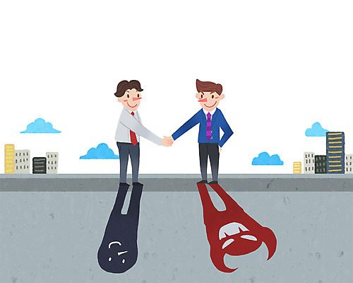 PSD 구름 남자 일러스트 비즈니스 악수 그림자 사람 빌딩 성인 두명 거래 비즈니스맨 악마 남자만 성인남자만 성인만 국내일러스트 자연요소 손짓 건물 직장인 파일형식