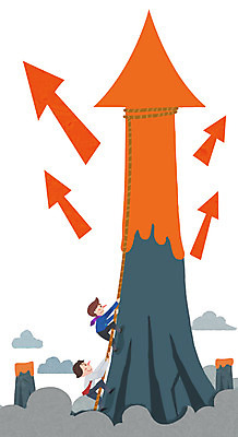 PSD 구름 남자 화살표 줄 일러스트 비즈니스 산 사람 성인 두명 등산 비즈니스맨 오르기 남자만 성인남자만 성인만 국내일러스트 자연요소 모션 트래킹 직장인 파일형식