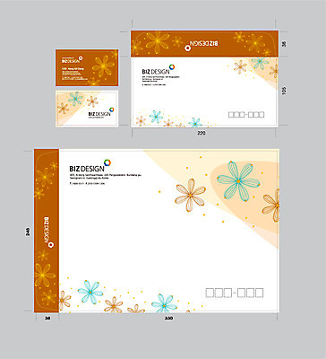 식물 템플릿 꽃 꽃무늬 명함 명함템플릿 봉투 서류봉투 편지봉투 사람없음 세트 패키지 봉투템플릿 우편봉투 비즈디자인 이미지템플릿 AI파일 무늬 편지 우편물 파일형식 벡터