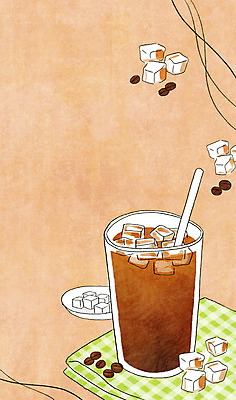 PSD 커피 음료 음식 백그라운드 일러스트 잔 빨대 사람없음 얼음 원두 각설탕 아메리카노 아이스아메리카노 국내일러스트 자연요소 식기 설탕 아이스커피 파일형식