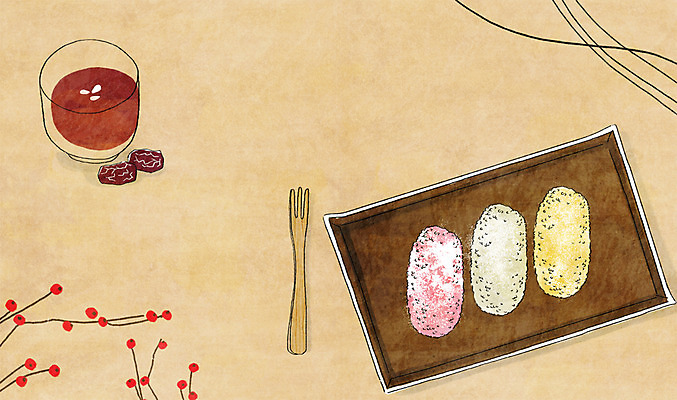 PSD 접시 음식 백그라운드 포크 일러스트 사람없음 대추 수정과 유과 전통다과 국내일러스트 식기 음료 전통음식 전통차 한과 다과 파일형식