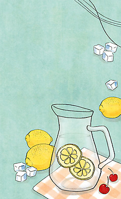 PSD 음료 음식 백그라운드 과일 일러스트 유리병 사람없음 얼음 체리 천 레몬 레몬수 국내일러스트 자연요소 병_용기 직물 파일형식