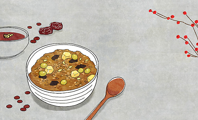 PSD 그릇 음식 백그라운드 일러스트 밥 사람없음 숟가락 대추 팥 수정과 약밥 국내일러스트 식기 음료 수저 전통차 파일형식