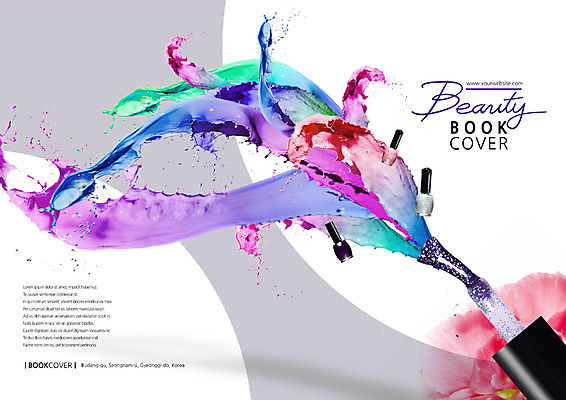 PSD 템플릿 편집 우먼라이프 표지디자인 북디자인 출판디자인 표지 컬러 백그라운드 북커버 팜플렛 사람없음 뷰티 페인트 물감 화장품 붓 네일아트 매니큐어 튀는물 이미지템플릿 라이프스타일 미술도구 액체표현 스플래쉬 파일형식