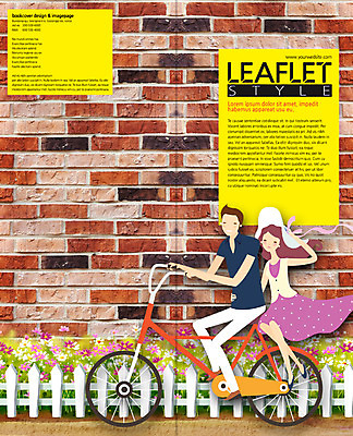 전신 PSD 식물 템플릿 편집 표지디자인 북디자인 커플 출판디자인 여자 표지 남자 꽃 리플렛 벽 백그라운드 2단접지 북커버 데이트 벽돌 사람 앉기 팜플렛 성인 두명 울타리 자전거 승차 성인만 이미지템플릿 관계 모션 담장 바이크 파일형식