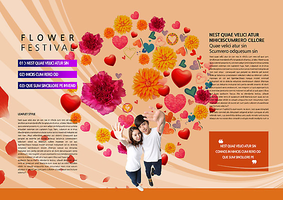 전신 PSD 식물 템플릿 편집 표지디자인 북디자인 커플 출판디자인 여자 남자 꽃 내지 리플렛 백그라운드 북커버 3단접지 서기 웃음 사람 동양인 손짓 이벤트 팜플렛 20대 성인 두명 축제 한국인 하트 꽃축제 청년만 성인만 이미지템플릿 모양 관계 모션 표정 인종 청년 파일형식