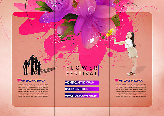 전신 PSD 식물 템플릿 편집 표지디자인 북디자인 출판디자인 여자 꽃 실루엣 내지 어린이 리플렛 백그라운드 북커버 3단접지 가족 해바라기 서기 들기 사람 동양인 소녀 이벤트 팜플렛 여러명 옆모습 축제 한국인 꽃축제 여자만 어린이만 이미지템플릿 뷰포인트 다수 관계 모션 촬영기법 인종 파일형식