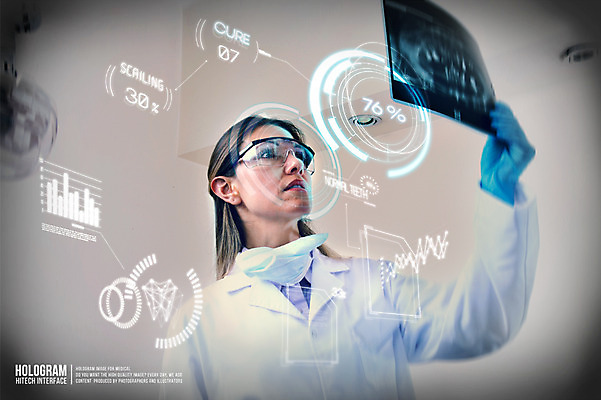 PSD 서양인 외국인 편집이미지 여자 의학 미래 고글 한명 사람 성인 3D 의사 디지털합성 편리함 홀로그램 디지털아트 여자만 여자한명만 성인여자만 성인만 이미지편집 편집3D 1 컨셉 인종 의료진 파일형식