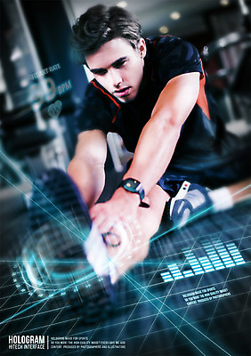 PSD 서양인 외국인 편집이미지 남자 미래 건강 한명 사람 성인 운동 3D 헬스 스트레칭 디지털합성 편리함 홀로그램 디지털아트 남자만 남자한명만 성인남자만 성인만 이미지편집 편집3D 1 컨셉 인종 파일형식
