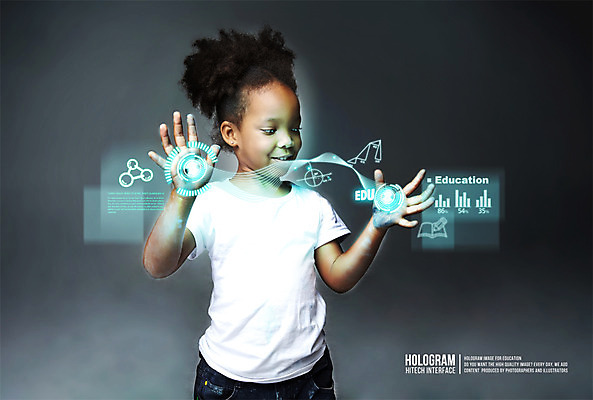 PSD 외국인 편집이미지 여자 교육 어린이 흑인 미래 한명 사람 3D 디지털합성 편리함 홀로그램 디지털아트 여자만 여자한명만 어린이만 소녀만 소녀한명만 이미지편집 편집3D 서양인 1 컨셉 인종 파일형식