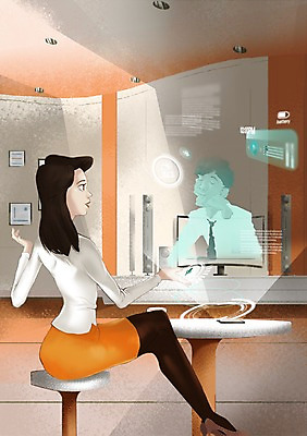 PSD 여자 의자 일러스트 탁자 회의 미래 실내 한명 사람 성인 스마트폰 스마트 통화 편리함 영상통화 홀로그램 홈시어터 사물인터넷 여자만 여자한명만 성인여자만 성인만 4차산업 미래산업 국내일러스트 1 산업 가구 컨셉 비즈니스 모션 정보기술 내부 핸드폰 스마트기기 장비 파일형식