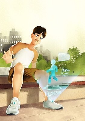 주간 PSD 공원 남자 운동화 일러스트 미래 한명 사람 빌딩 성인 야외 운동복 운동 스마트 편리함 홀로그램 사물인터넷 남자만 남자한명만 성인남자만 성인만 4차산업 미래산업 국내일러스트 자연요소 1 옷 공공시설 산업 신발 컨셉 건강 정보기술 건물 파일형식