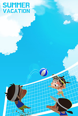 주간 PSD 구름 모자 계절 여자 남자 어린이 일러스트 하늘 방학 여름방학 사람 야외 세명 여름 자유 네트 시원함 비치발리볼 즐거움 상쾌 어린이만 국내일러스트 자연요소 잡화 감정 스포츠 컨셉 휴가 비치볼 배구 파일형식 여름_계절
