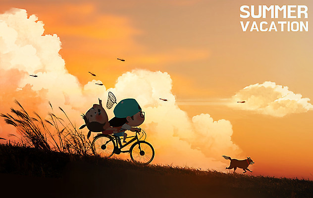 주간 PSD 구름 계절 여자 남자 어린이 일러스트 방학 여름방학 사람 야외 두명 여름 반려동물 노을 자전거 자유 강아지 잠자리 시원함 즐거움 상쾌 어린이만 국내일러스트 자연요소 동물 감정 곤충 컨셉 휴가 바이크 개 파일형식 여름_계절