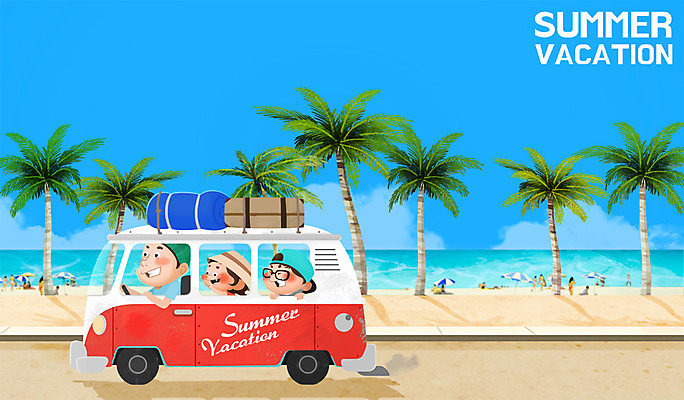 주간 PSD 계절 여자 남자 도로 어린이 바다 여행 가방 일러스트 자동차 방학 여름방학 사람 여러명 성인 야외 여름 야자수 운전 자유 파라솔 시원함 즐거움 상쾌 국내일러스트 자연요소 나무 잡화 감정 길 육상교통 다수 컨셉 교통시설 모션 휴가 파일형식 여름_계절