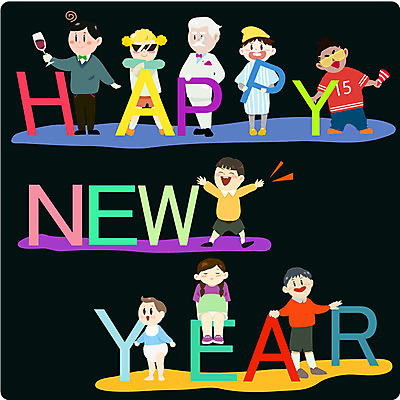 캐릭터 여자 노년 남자 어린이 와인잔 일러스트 새해 사람 여러명 성인 선글라스 파티 해피뉴이어 일러캐릭터 AI파일 안경 다수 술잔 이벤트 새해인사 파일형식 벡터