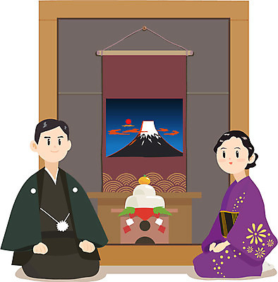 여자 남자 음식 일러스트 새해 떡 사람 성인 두명 기모노 그림 후지산 1월 성인만 국내일러스트 AI파일 산 일본 세계문화유산 날짜 일본전통의상 파일형식 벡터