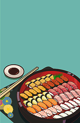 접시 음식 백그라운드 일러스트 젓가락 새우 사람없음 파티 계란 초밥 참치 오징어 간장 문어 연어 성게알 참치초밥 국내일러스트 AI파일 식기 연체동물 수저 갑각류 어류 이벤트 알 수중동물 양념 일본음식 파일형식 벡터