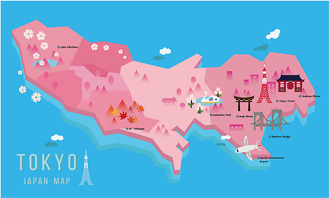 섬 단풍 지도 일러스트 비행기 사람없음 관광지 일본 플랫 도쿄 지역 도쿄타워 일본지도 국내일러스트 AI파일 아시아 여행 잎 항공교통 대중교통 파일형식 벡터