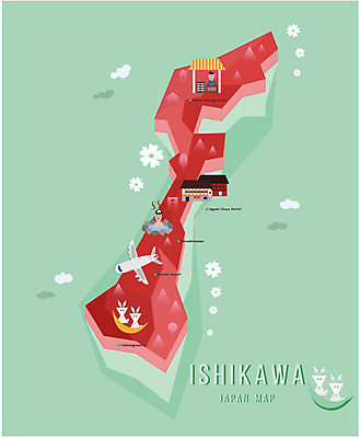동물 남자 섬 지도 일러스트 비행기 사람 성인 두명 관광지 일본 온천 달 토끼 플랫 종업원 지역 일본지도 이시카와 성인남자만 국내일러스트 AI파일 자연요소 직업 아시아 여행 포유류 항공교통 대중교통 반려동물 스파 남자만 성인만 파일형식 벡터