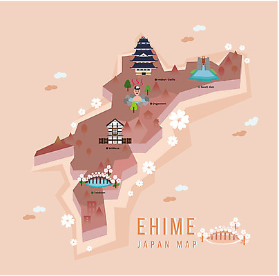 식물 남자 꽃 섬 지도 일러스트 한명 사람 성인 관광지 일본 온천 성 플랫 지역 일본지도 에히메 성인남자한명만 국내일러스트 AI파일 1 건축물 아시아 여행 스파 남자한명만 성인남자만 파일형식 벡터